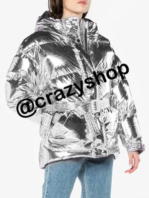 Пуховик объемный с поясом SILVER, 44-48