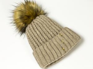 Шапка женская с помпоном, one size.