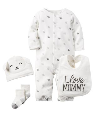 Набор 4в1 Carters, нейтрального цвета, размер NB (55 см)