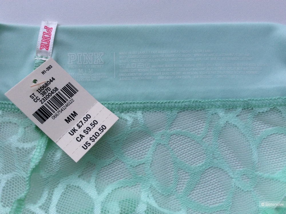 Комплект Victoria's Secret, бюстгальтер 36D и трусики M, мятный цвет