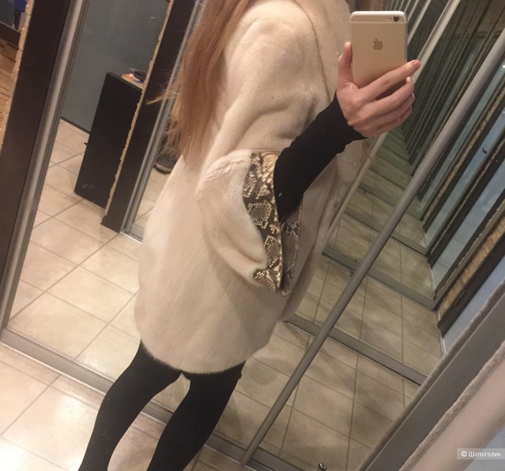Норковая шуба с питоном Saga Furs (Nina Ricci)40-42-44