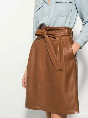 Кожаная юбка Massimo Dutti, р.46