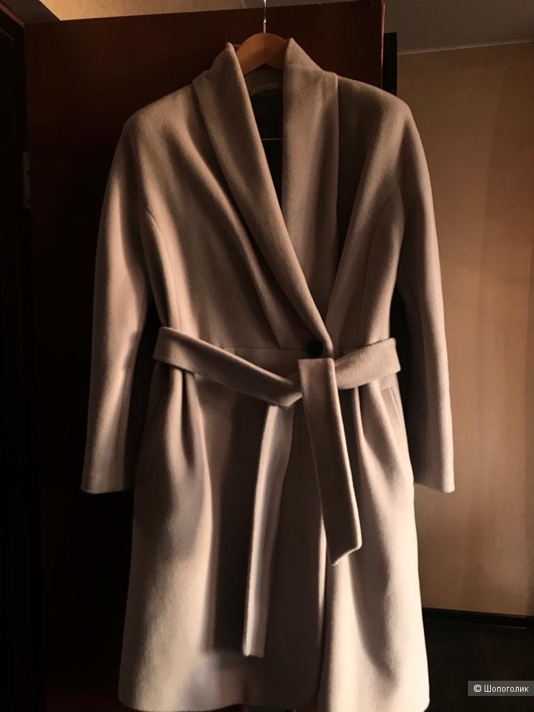 Демисезонное пальто kroyyork светло-серый р-р 46-48  вместе со снудом