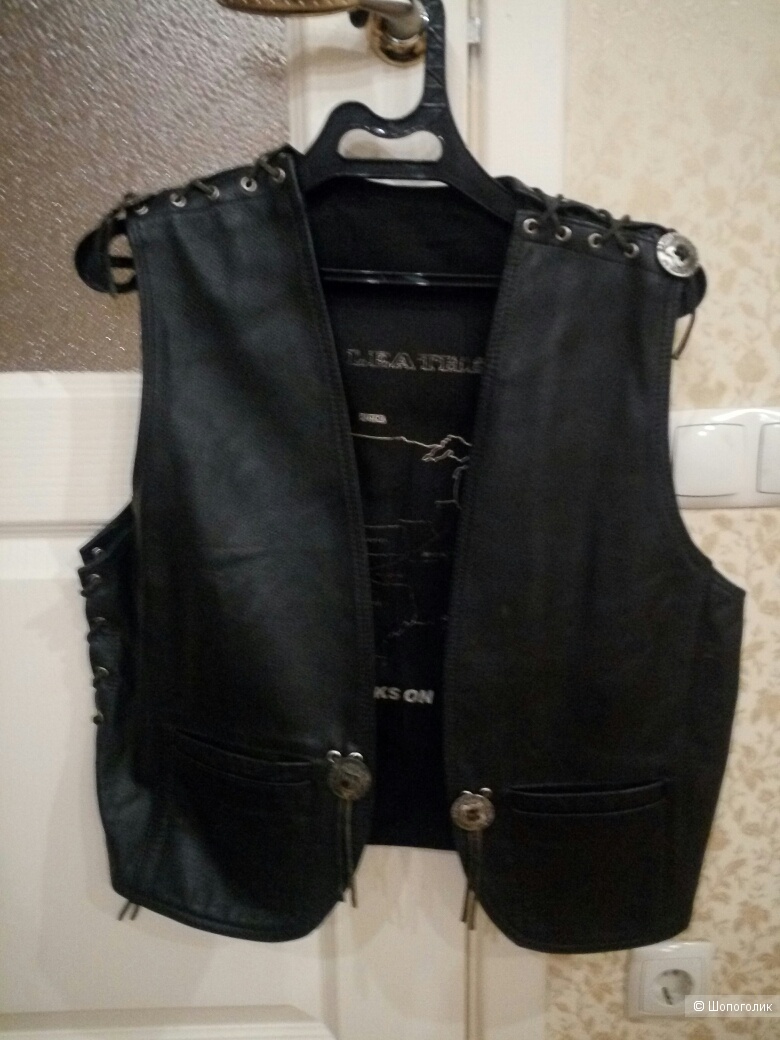 Мужская  кожаная куртка + жилетка ROUTE 66 48-50  размер