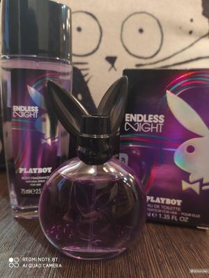 Туалетная вода 40 мл и парфюмированный спрей 75 мл Playboy Endless Night For Her сетом
