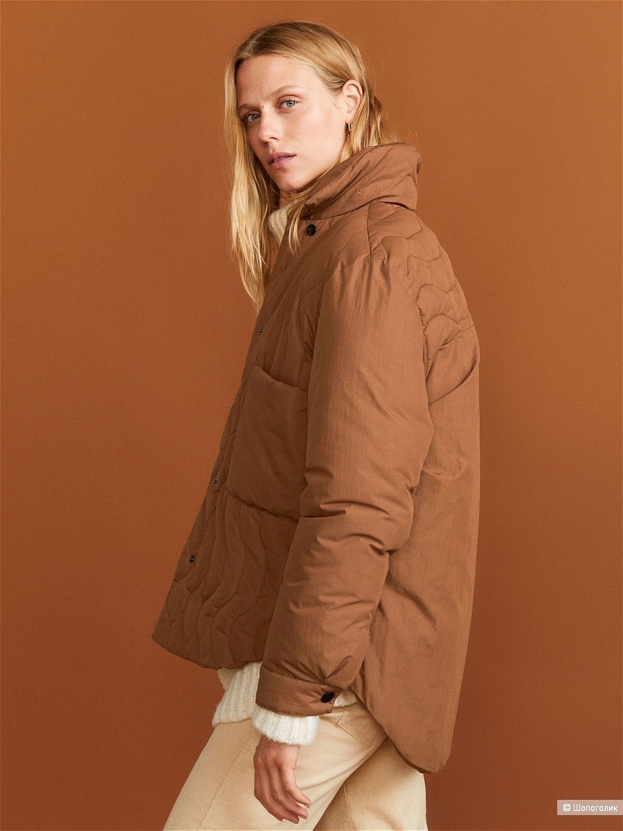 Стеганная утепленная куртка- рубашка манго, размер М/L