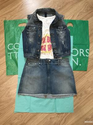 Сетом жилет Benetton,юбка Benetton,топ Mudo, 44рус