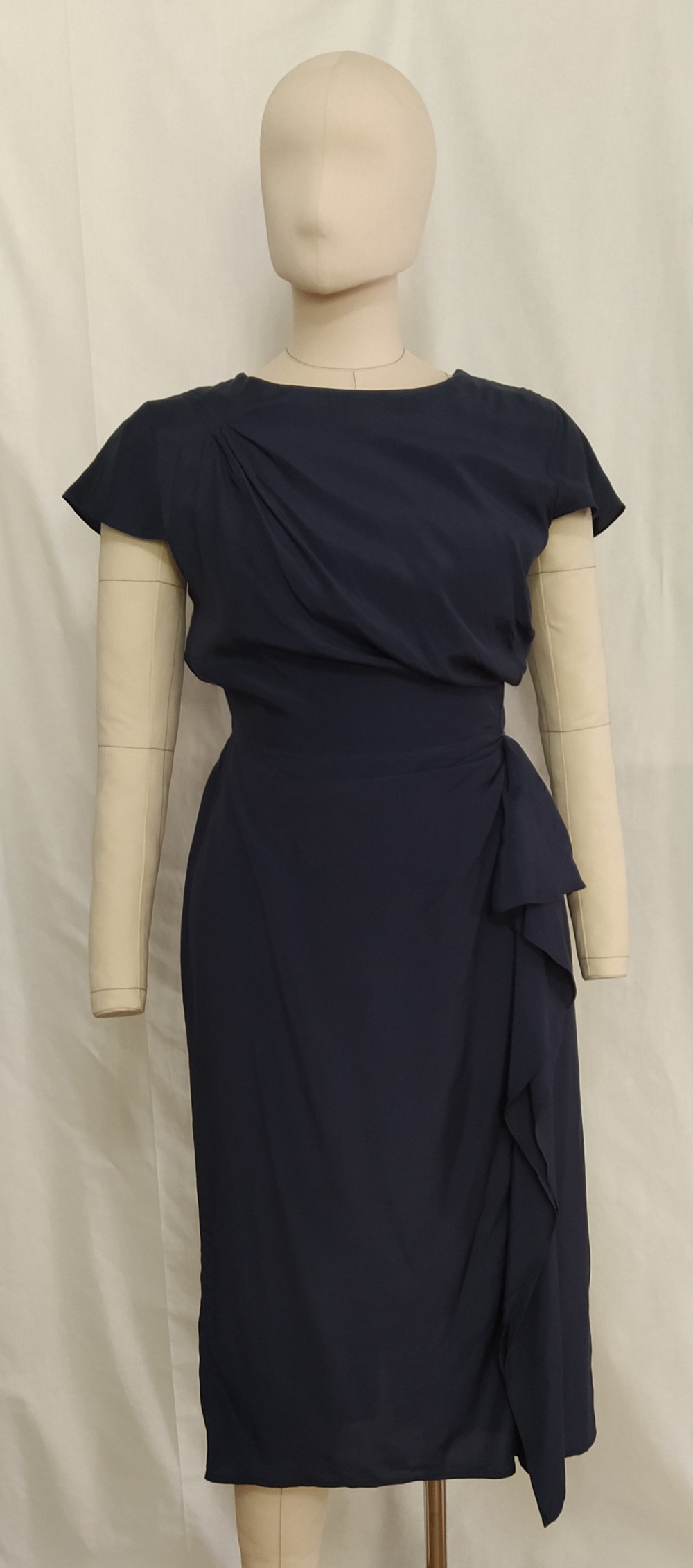 Платье с драпировкой  синее ASOS, L, M