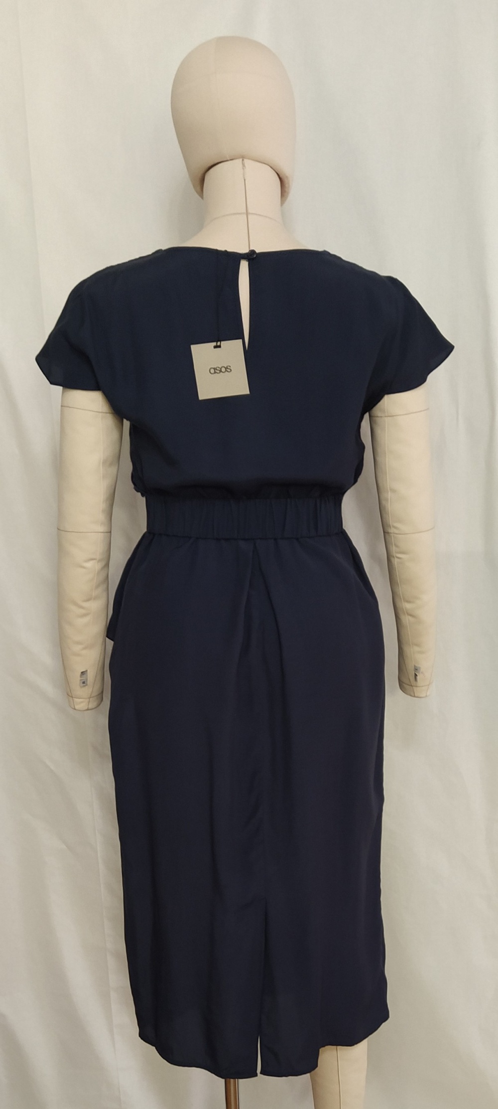 Платье с драпировкой  синее ASOS, L, M