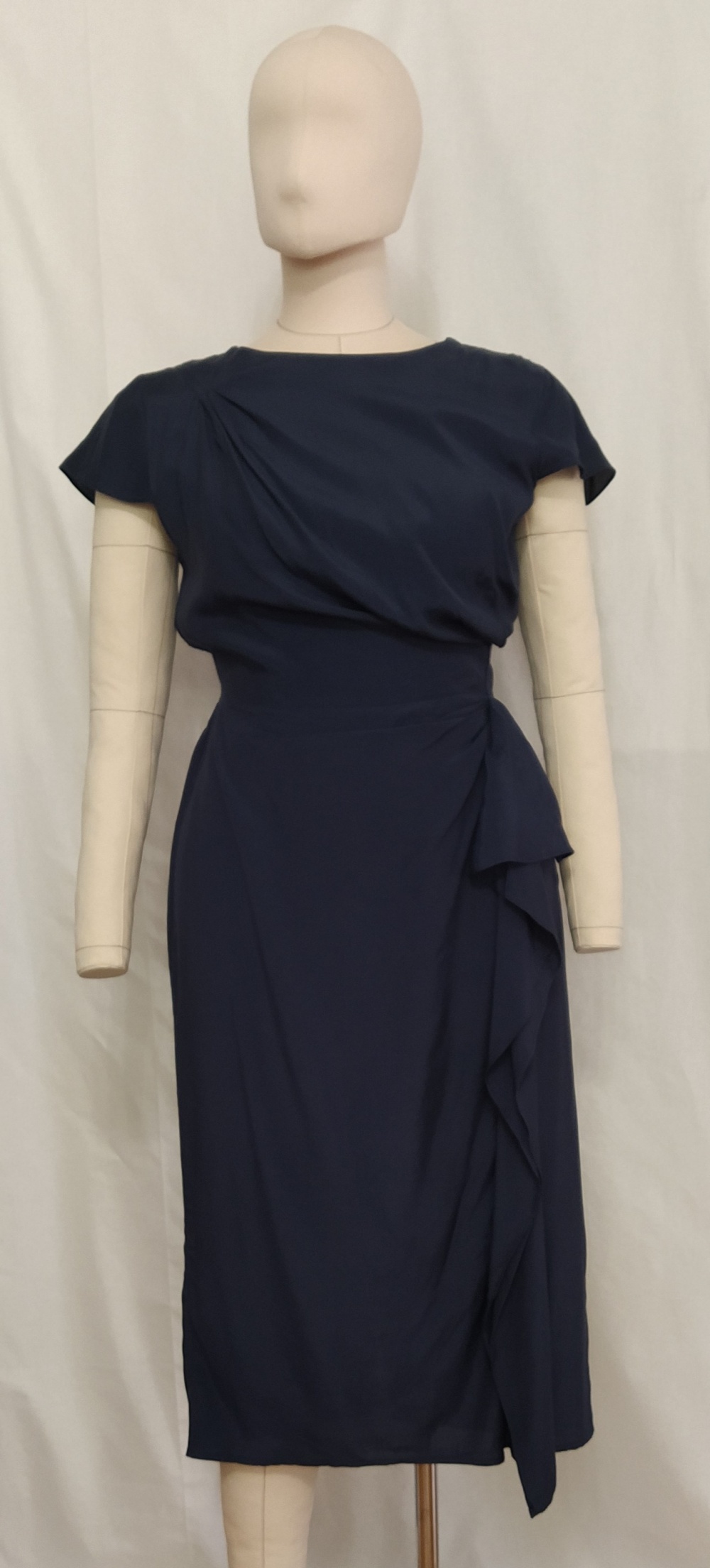 Платье с драпировкой  синее ASOS, L, M