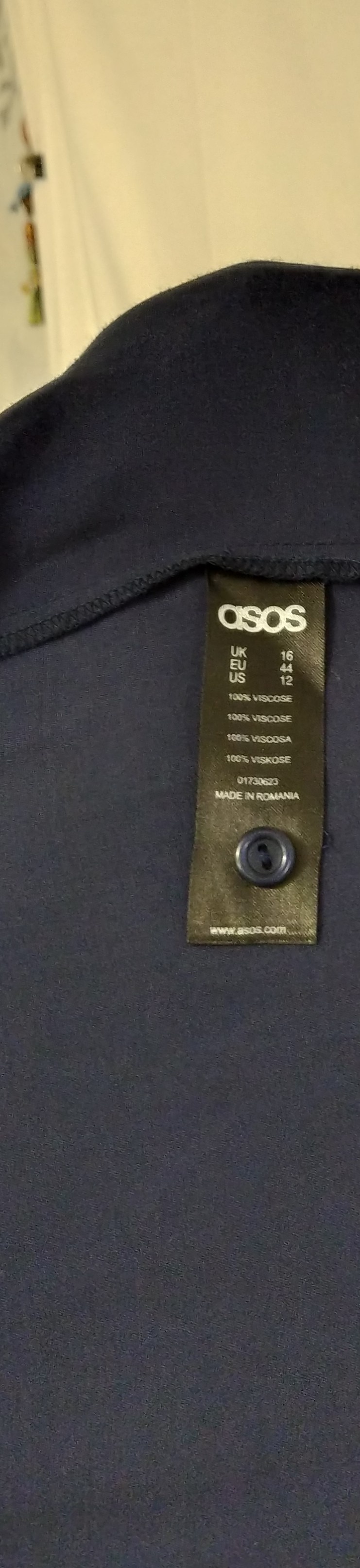 Платье с драпировкой  синее ASOS, L, M