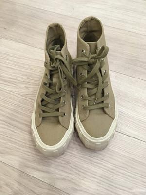 Высокие холщовые кеды Zara, 38 размер