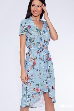 Платье Полоска/ цвет голубой