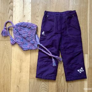 Зимний сет - брюки и шапочка на девочку 2-3 г.