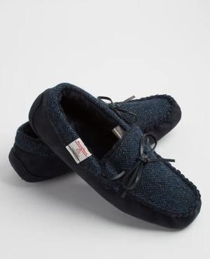 Мокасины Harris Tweed Boxed Slippers – Navy.Размер 8.