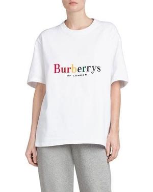 Футболка туника в стиле Burberry rainbow logo, oversize