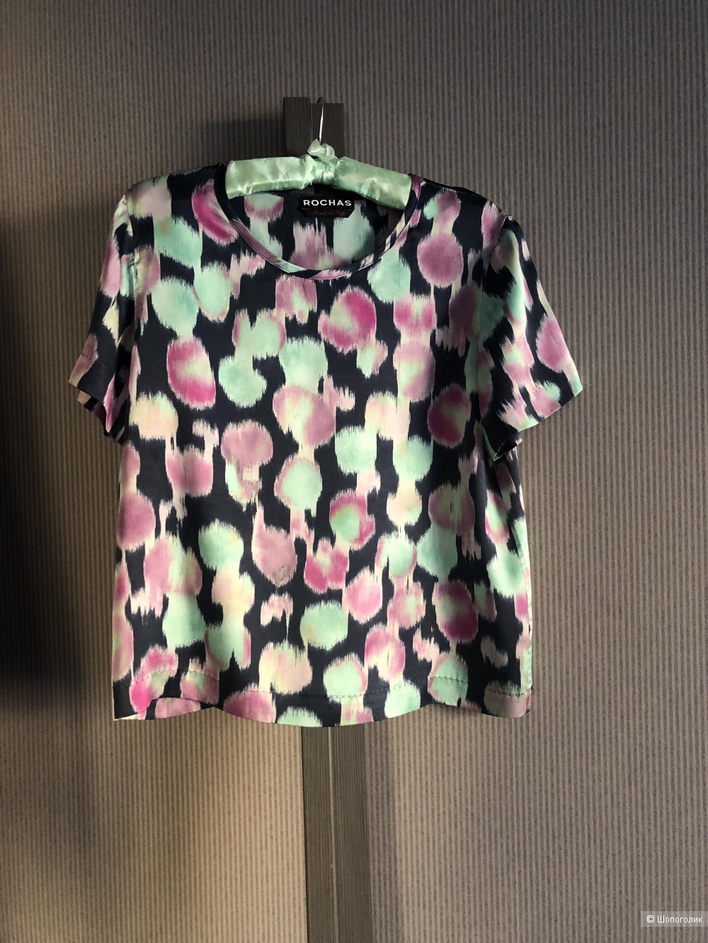 Шелковый топ, блузка Rochas 42 итальянского размера, наш 46-48.