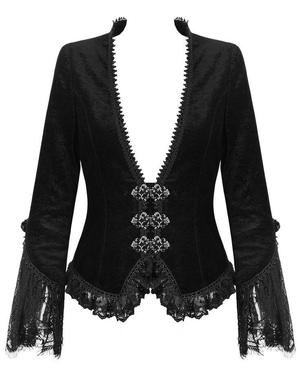 Жакет бархатный с кружевами  Punk Rave 42-44 р.