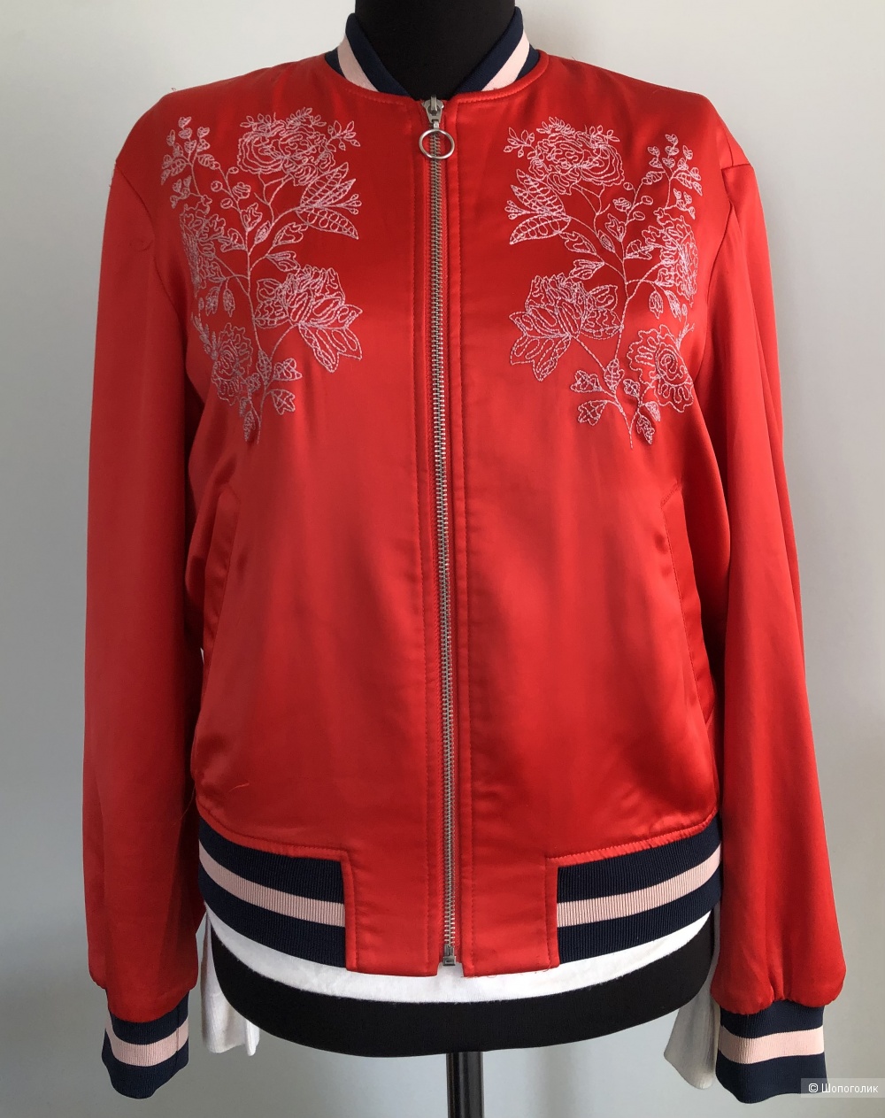 Атласный бомбер H&M размер производителя XS