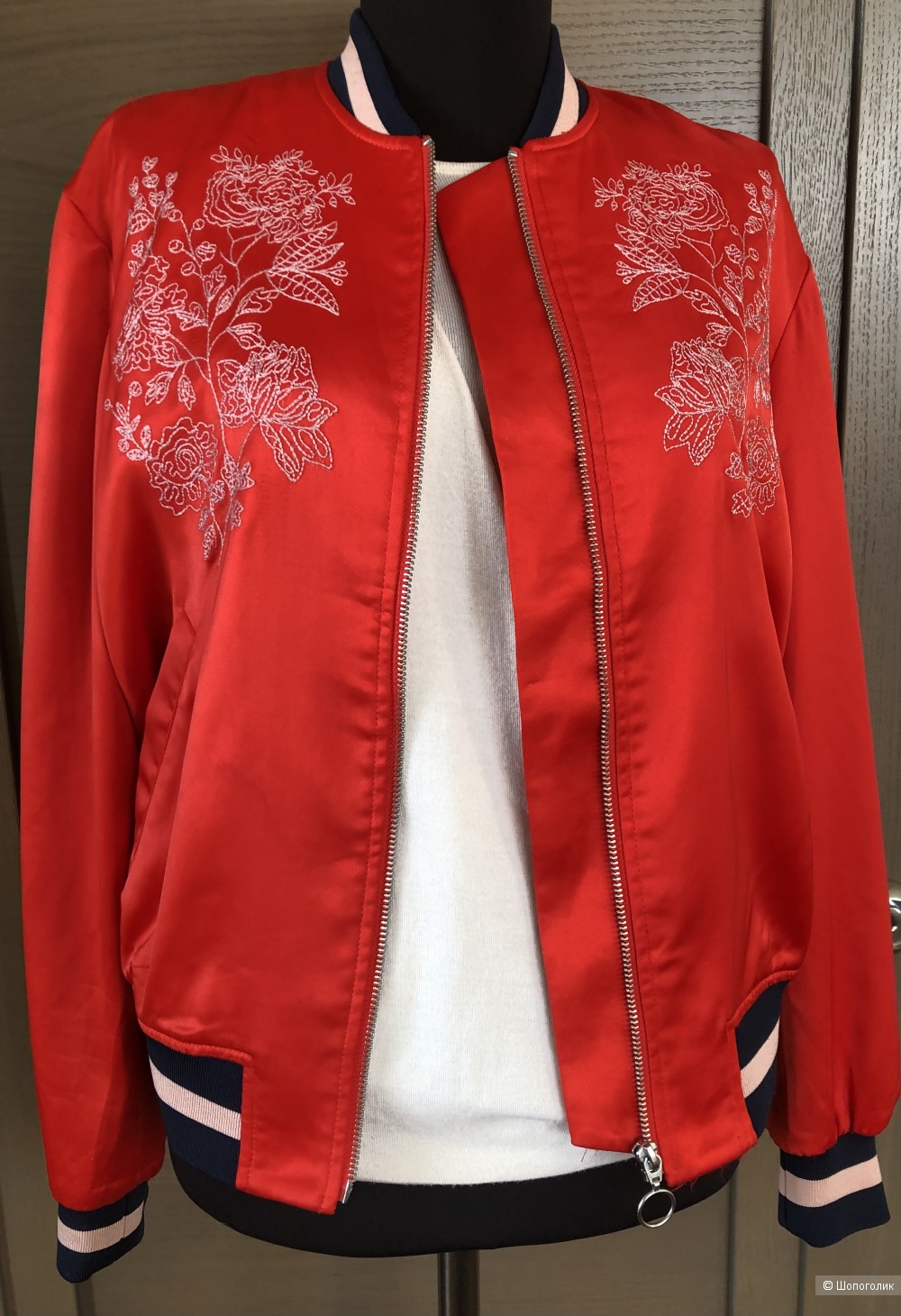 Атласный бомбер H&M размер производителя XS