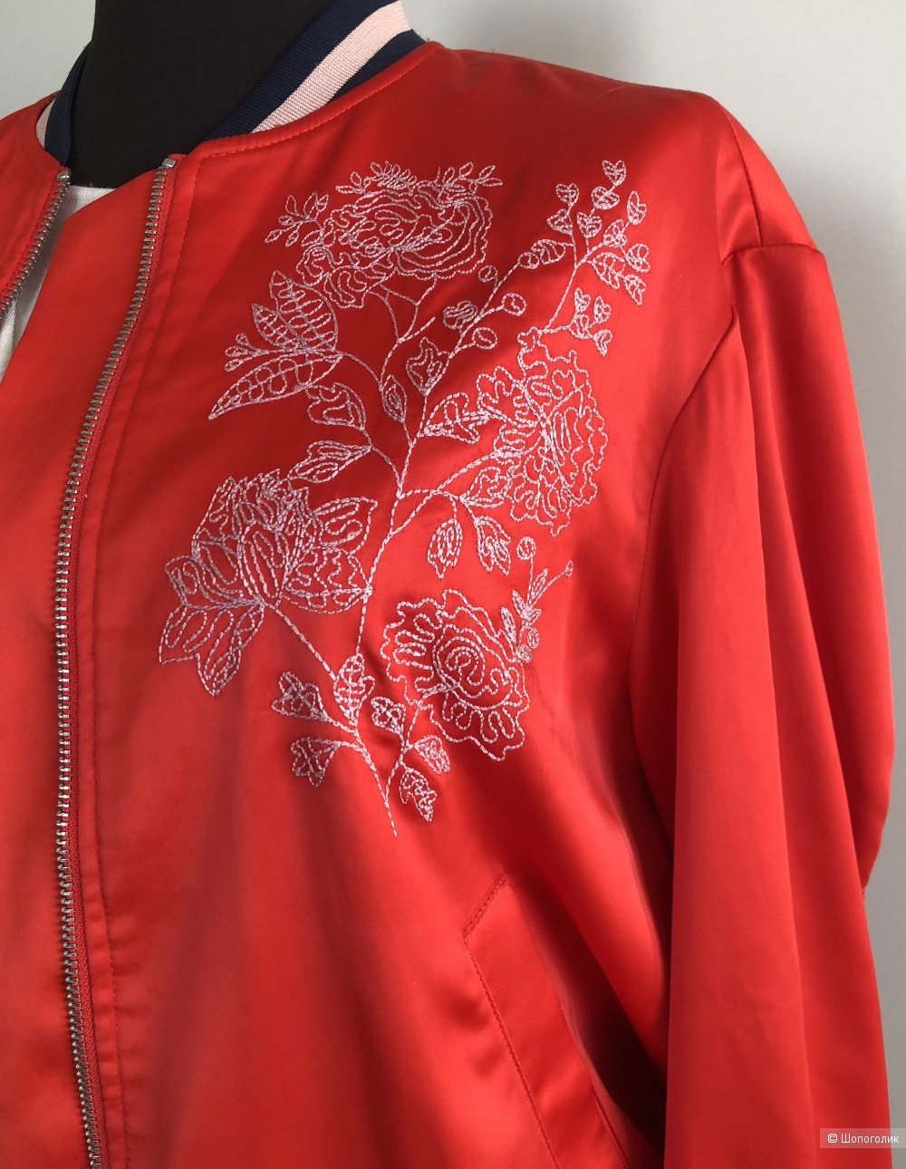 Атласный бомбер H&M размер производителя XS