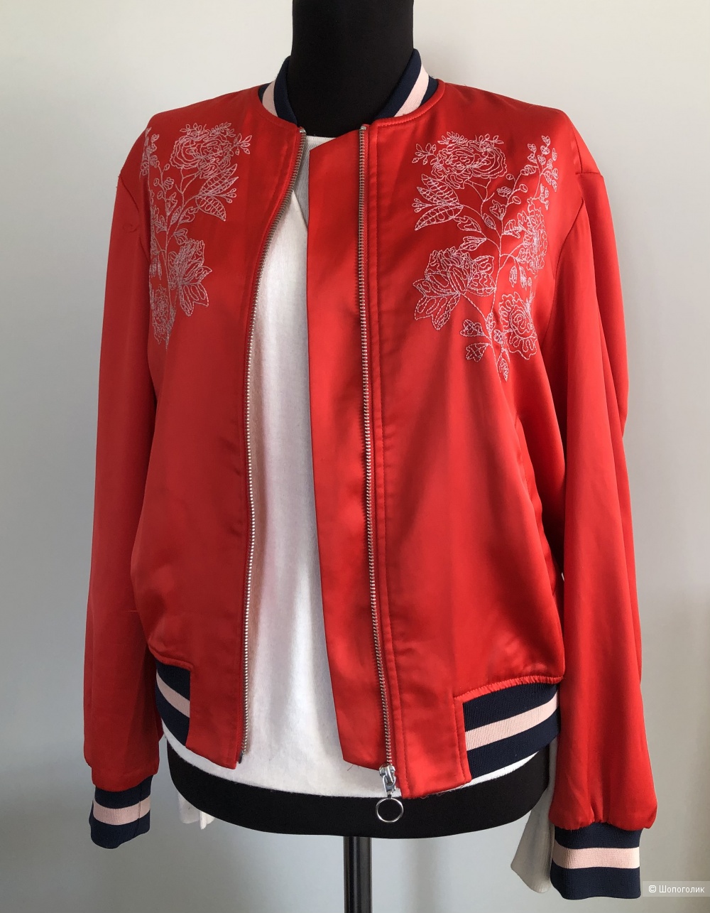 Атласный бомбер H&M размер производителя XS