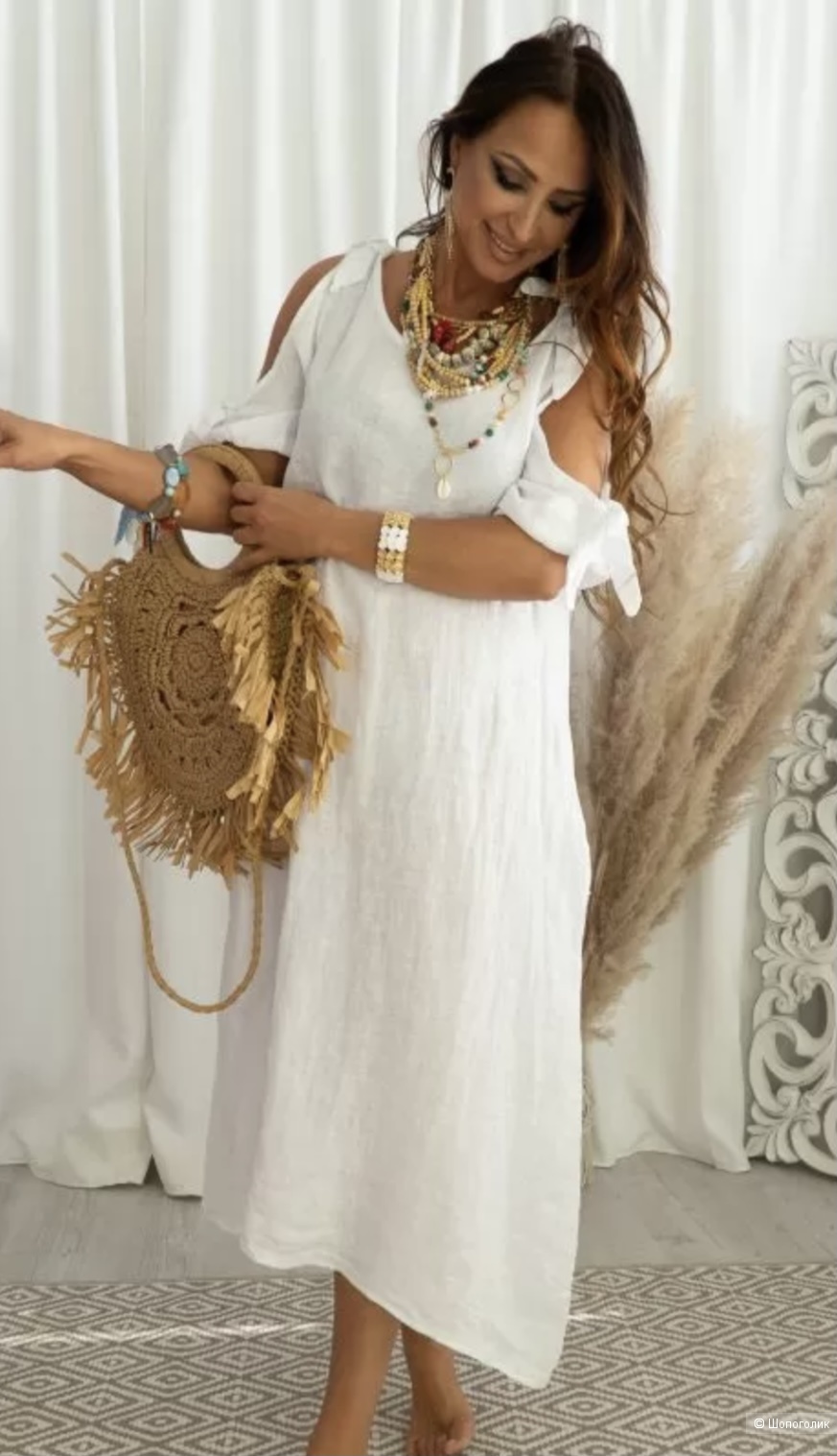 Платье лен с бантами My Collection, 42-50