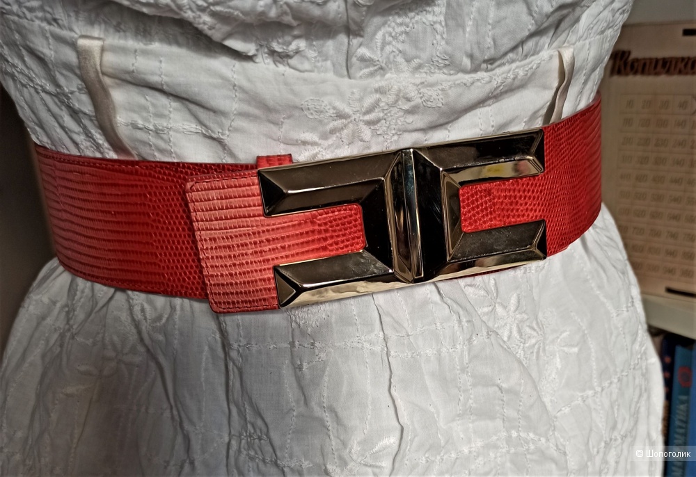 Новый  коралловый ремень кожа Elisabetta Franchi, 40-44