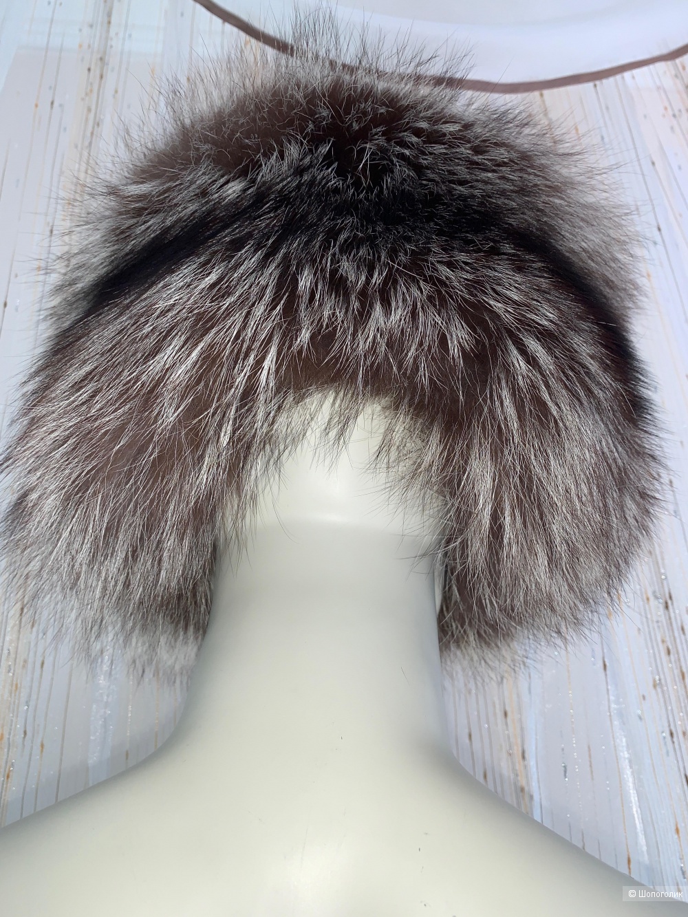 Шапка зверохозяйства Вятка 57 рр из серебристо-черной лисы
