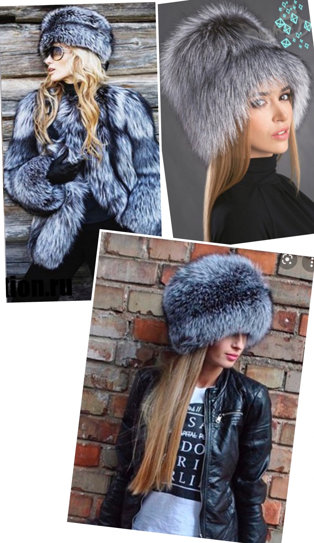 Шапка зверохозяйства Вятка 57 рр из серебристо-черной лисы