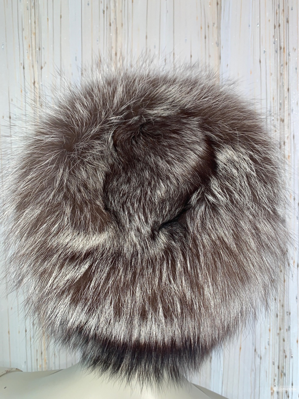 Шапка зверохозяйства Вятка 57 рр из серебристо-черной лисы
