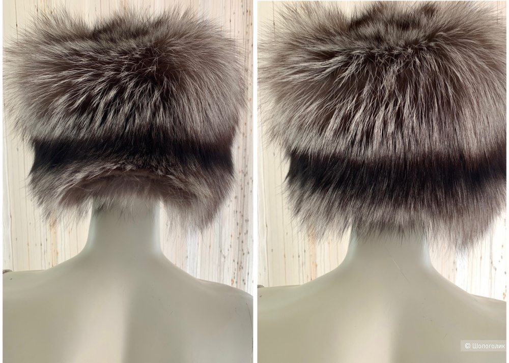 Шапка зверохозяйства Вятка 57 рр из серебристо-черной лисы