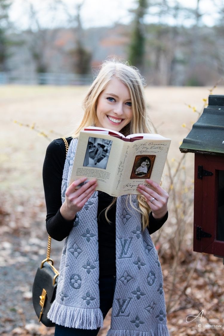 Шарф палантин кашемировый в стиле Louis vuitton denim, 180/65