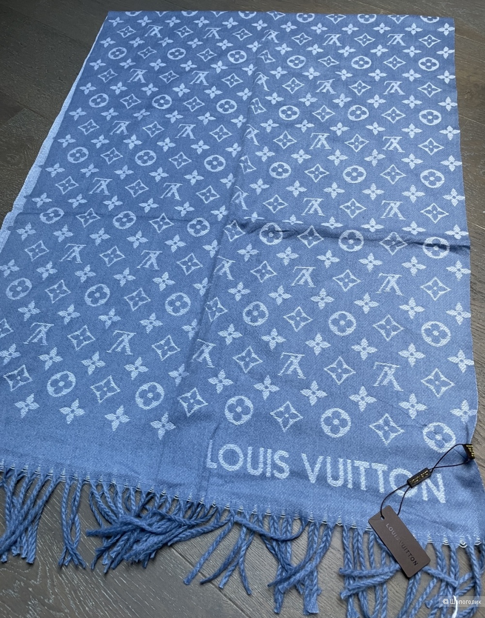 Шарф палантин кашемировый в стиле Louis vuitton denim, 180/65