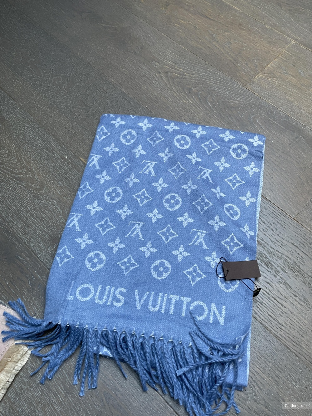 Шарф палантин кашемировый в стиле Louis vuitton denim, 180/65