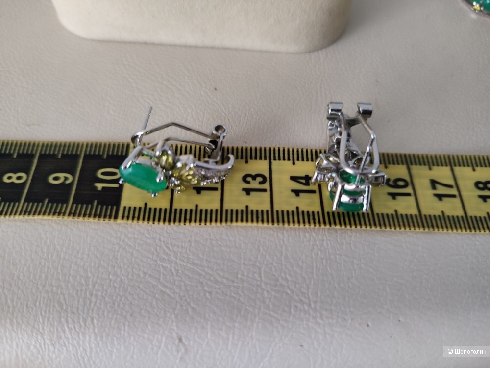 Серьги с хризопразом и цитрином