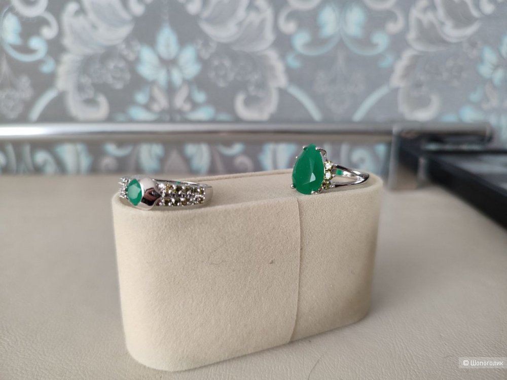 Серьги с хризопразом и цитрином