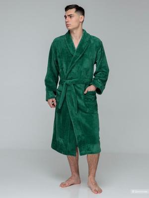 Халат мужской бамбуковый без капюшона. Размер 42/44-58/60