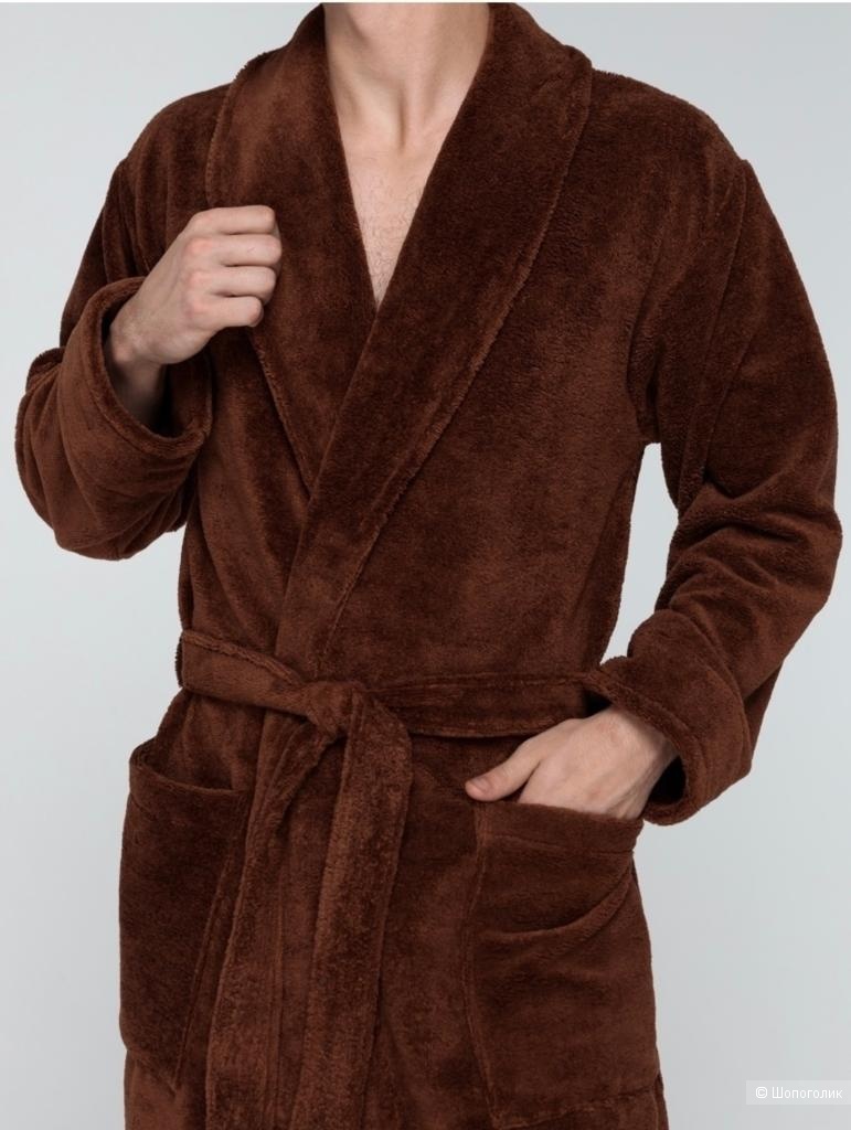 Халат мужской бамбуковый без капюшона. Размер 42/44-58/60