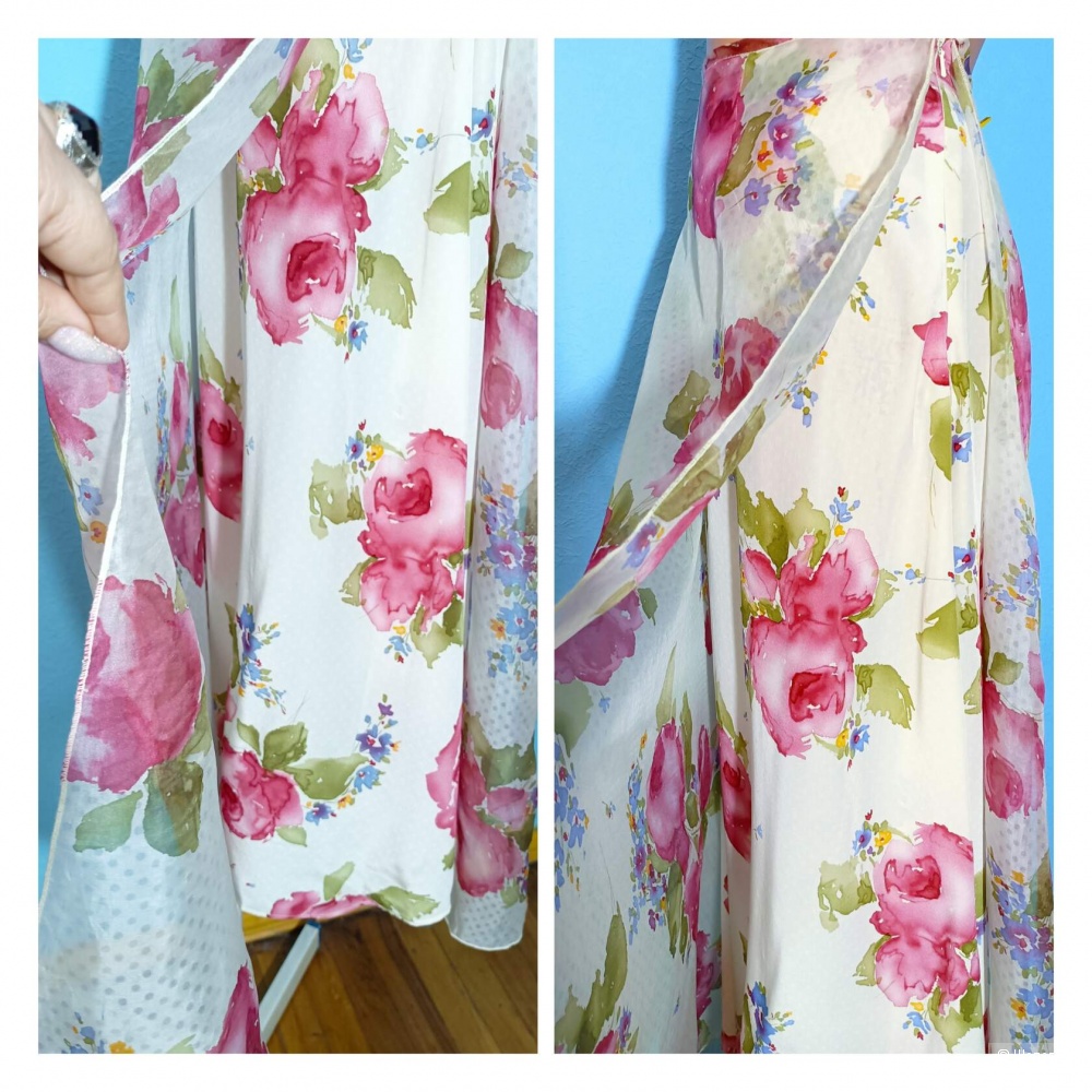 Люкс! 100% Шелковая юбка EAST Англия Обхват талии 88