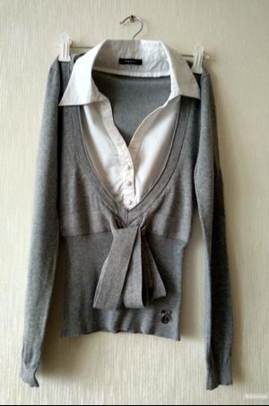 Джемпер с фальш-рубашкой, Morgan, размер (38-40) XXS, petit