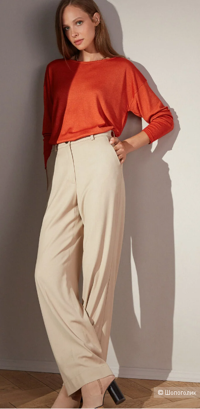 Брюки кремового цвета Marie Mero,  на 48-50