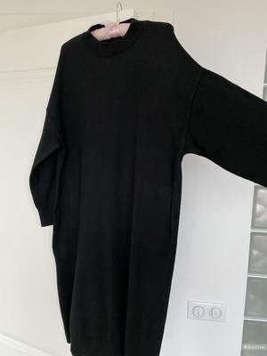 Трикотажное платье кокон теплое на 50-52