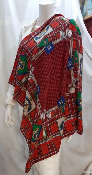 Платок каре 82*86 100% шёлк. "Гольф клуб"