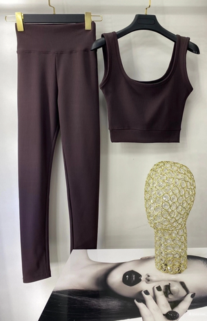 Женский костюм : топ+ лосины р.44