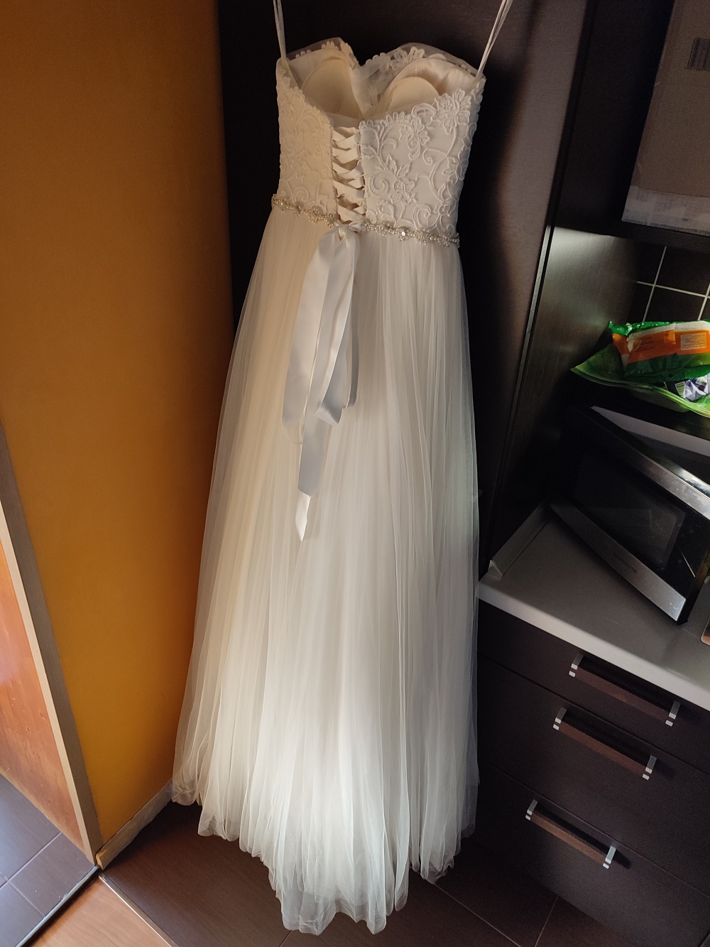 Свадебное платье с открытыми плечами, 42-44, Natalia Romanova, Мэри Трюфель