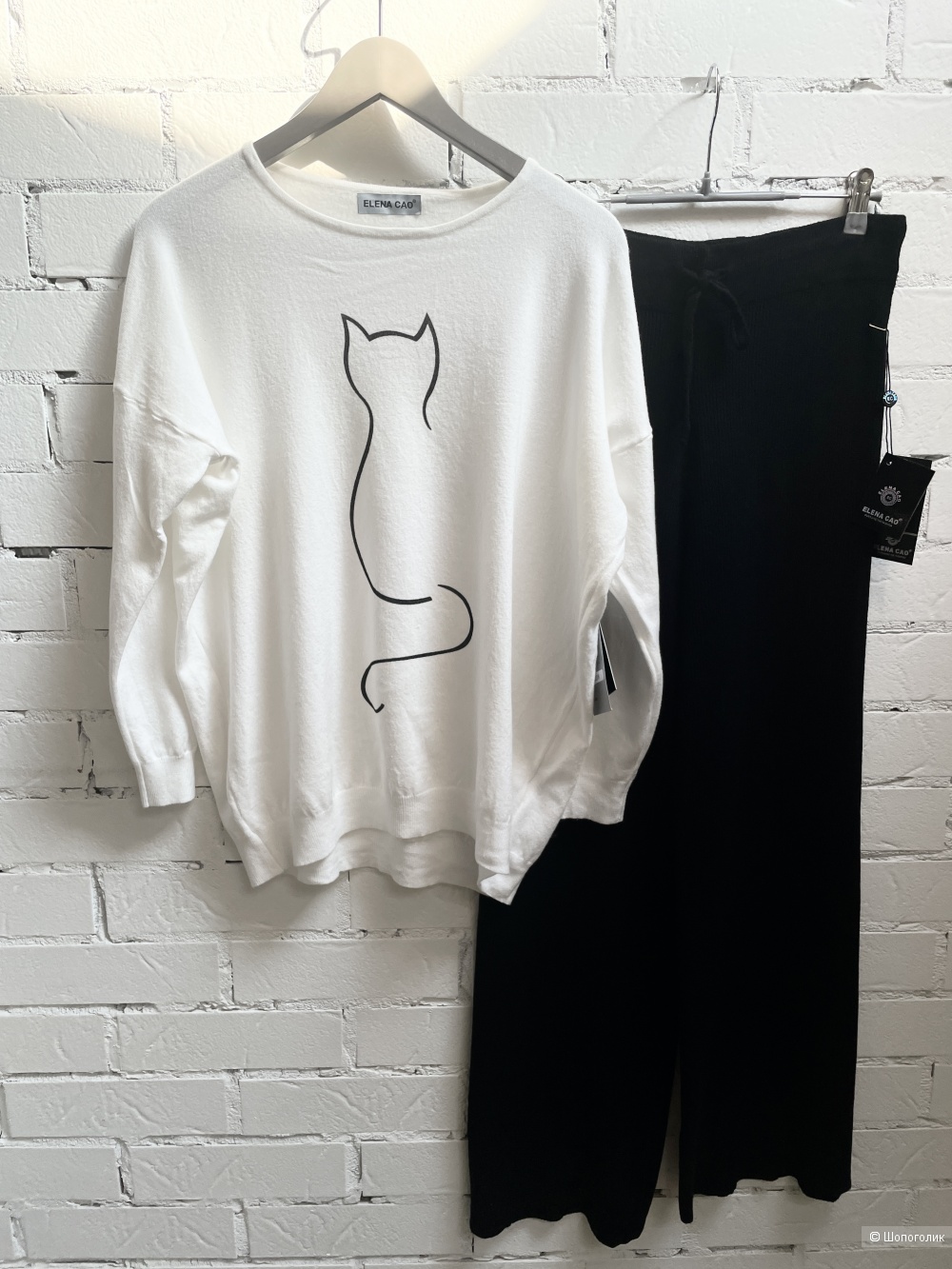 Сет костюм кашемировый milk  Cats RB EC, 42-54