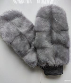 Варежки норковые, единый размер