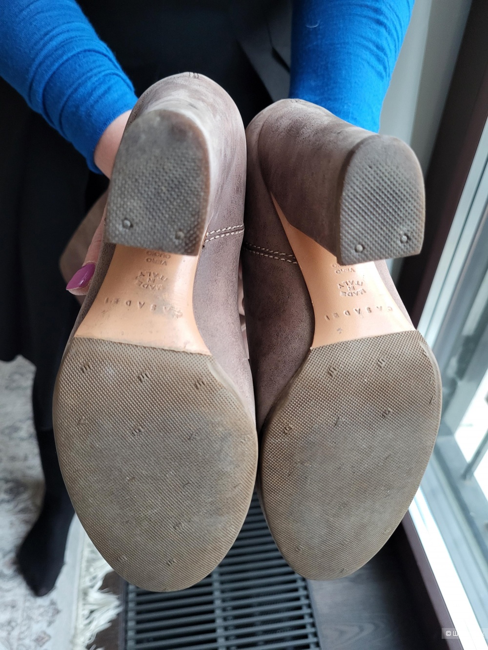 Сапоги Casadei, натуральный нубук, 35 размер