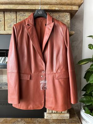 Кожаный жакет-пиджак Marina Rinaldi(Max Mara) XL-XXL